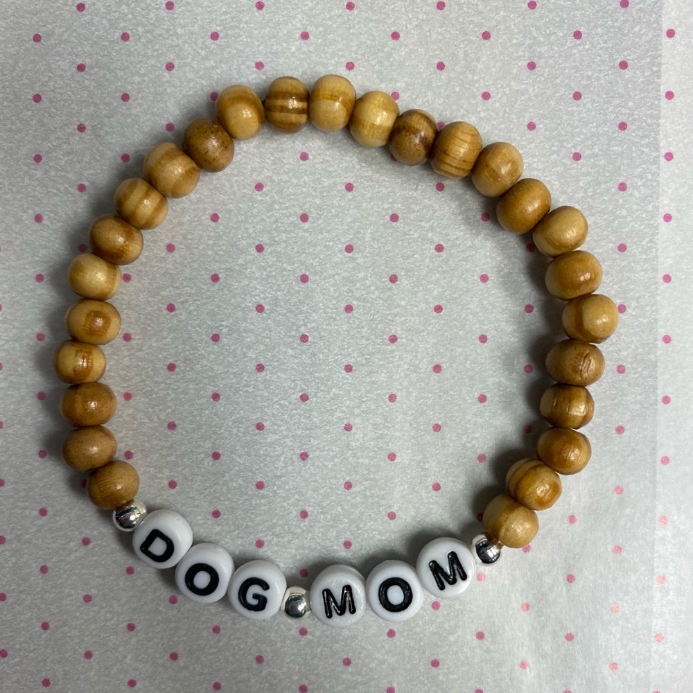 Dog mom wooden bracelet